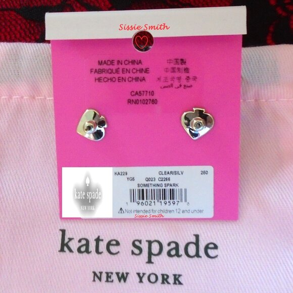 ♠️ Kate Spade ♠️ Sparkly Heart Clay Pave Studs - Picture 3 of 8